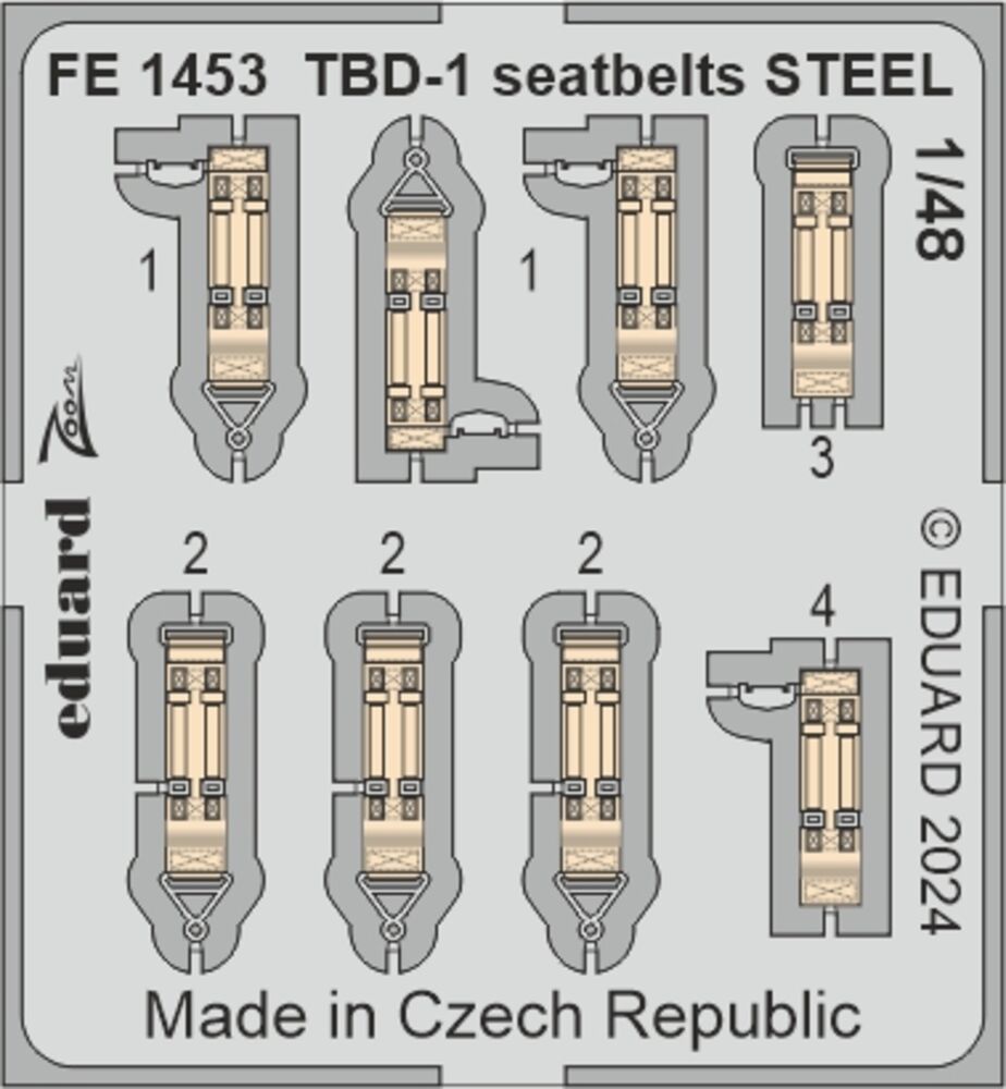 TBD-1 seatbelts STEEL  HOBBY BOSS