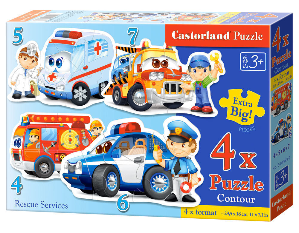 Rescue Services, 4x Puzzle (4+5+6+7)Teil