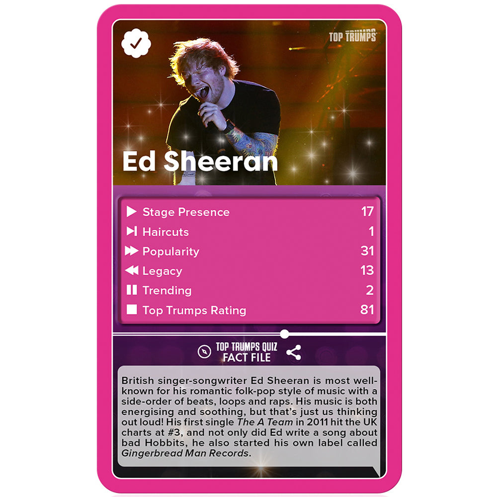 Winning Moves Popstars - Top Trumps Board Game