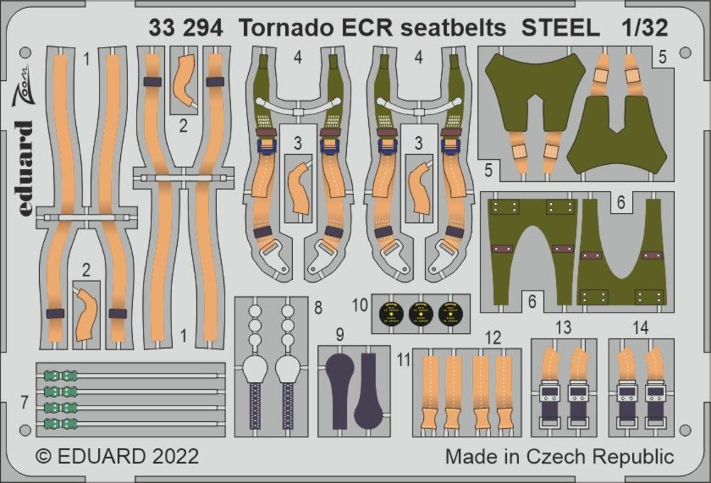 Tornado ECR seatbelts STEEL for ITALERI