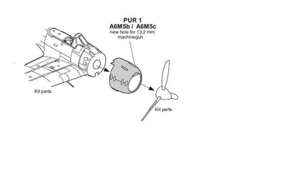 A6M5b/c Zero-Cowling with 13,2mm Machine