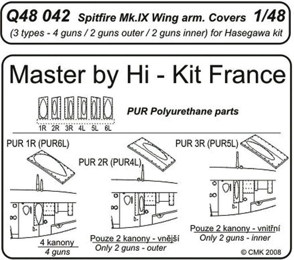 Spitfire Mk. IX Wing armament covers f��r Hasegawa Bausatz