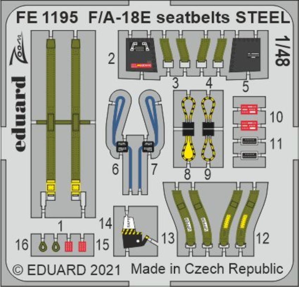 F/A-18E seatbelts STEEL 1/48 for MENG