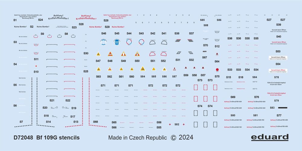 Bf 109G stencils