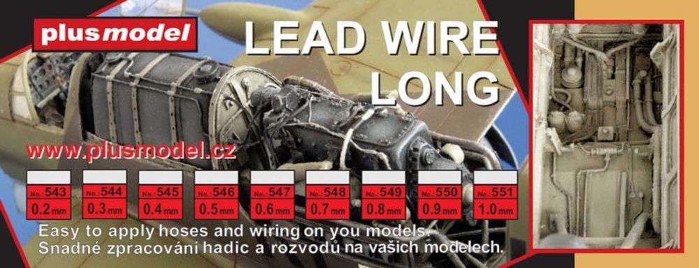 Lead wire 1,0 mm, long 240 mm