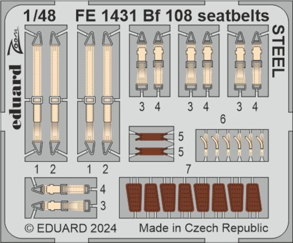 Bf 108 seatbelts STEEL 1/48 EDUARD