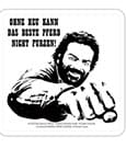 Bud Spencer Tin coasters Faust Pferd 10 x 10 cm