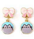 Pusheen Drop Earrings Pink Bows