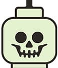 LEGO Minifigures Luggage tag Skeleton head Glow in the Dark 10 cm