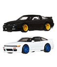 Hot Wheels Premium Car Culture Diecast Vehicle 2-Pack 1/64 '96 Nissan 180SX Type X & Nissan SilEighty