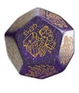 Viridian Jumbo Dice Treasure Generator Die D12 Shimmering Purple