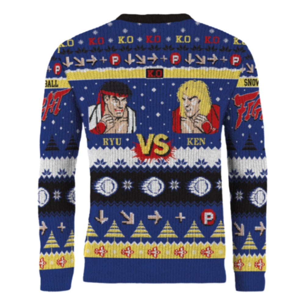 Street Fighter Christmas Sweater Ryu & Ken Size M