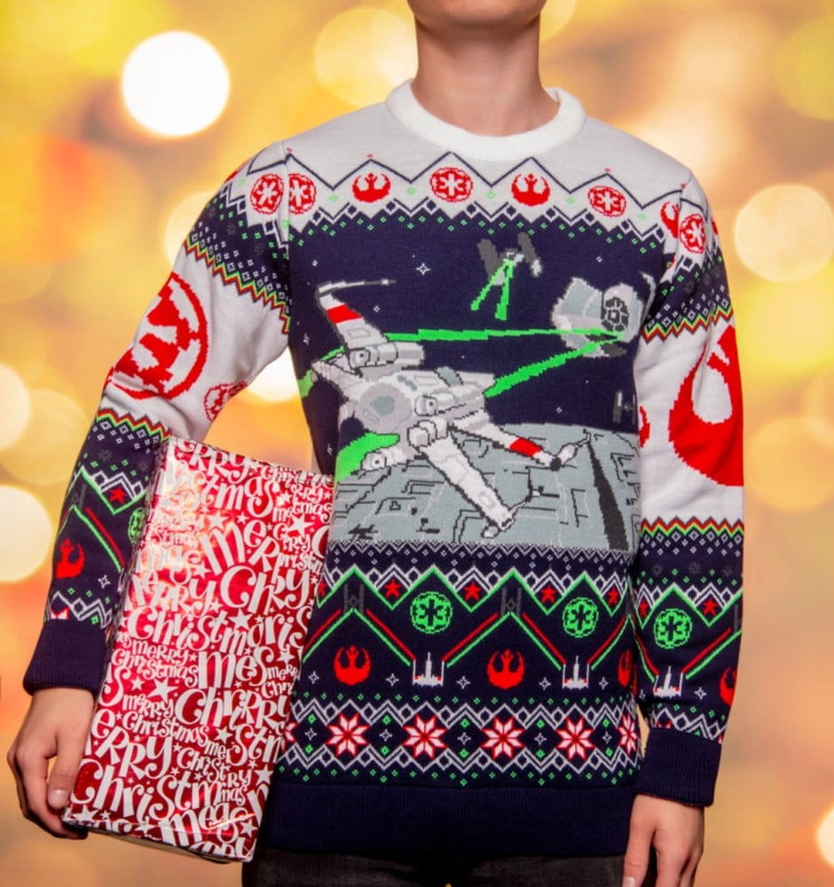 Star Wars Christmas Sweater X-Wing v TIE Fighter Size XL