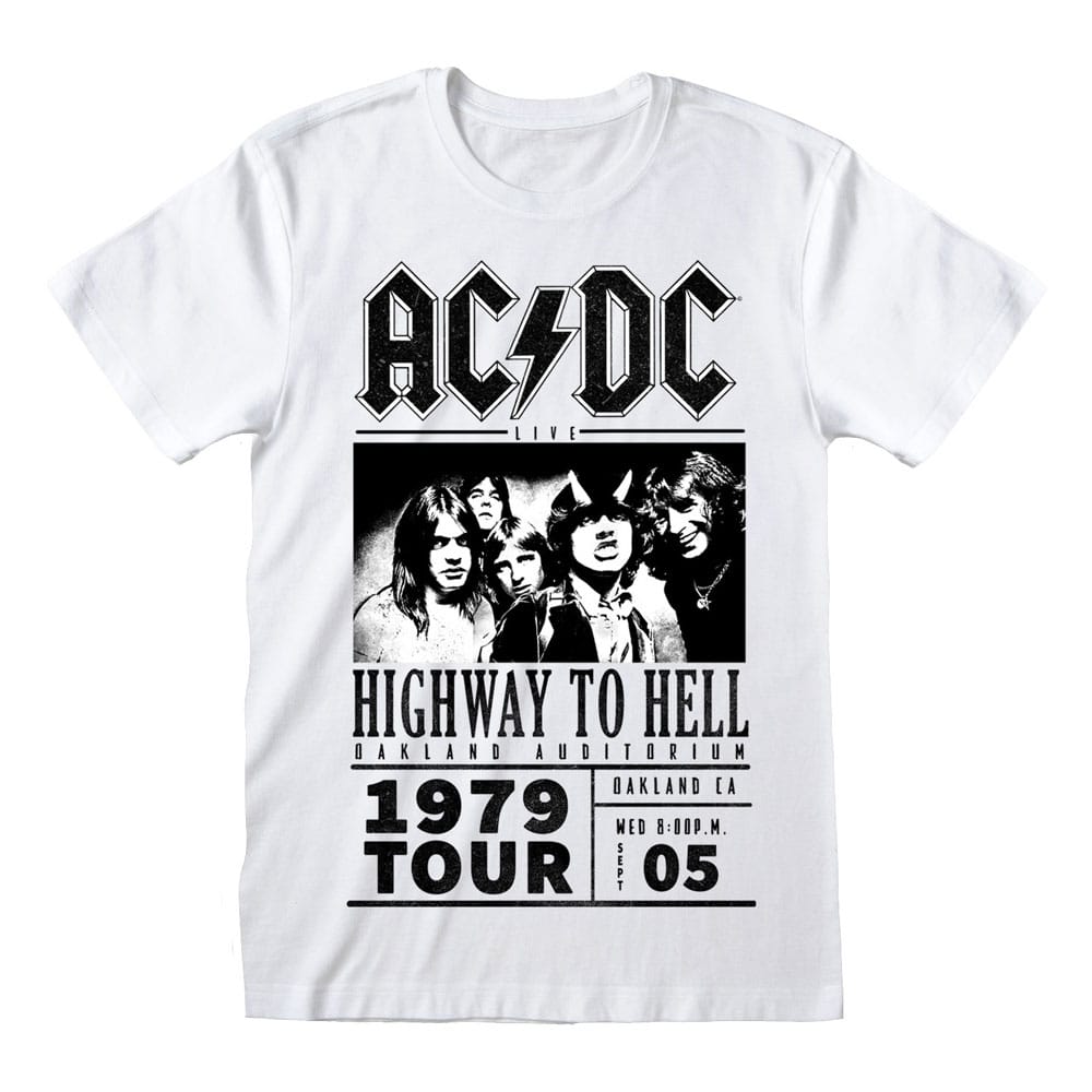 AC/DC T-Shirt Highway To Hell 1979 Tour White Size XL