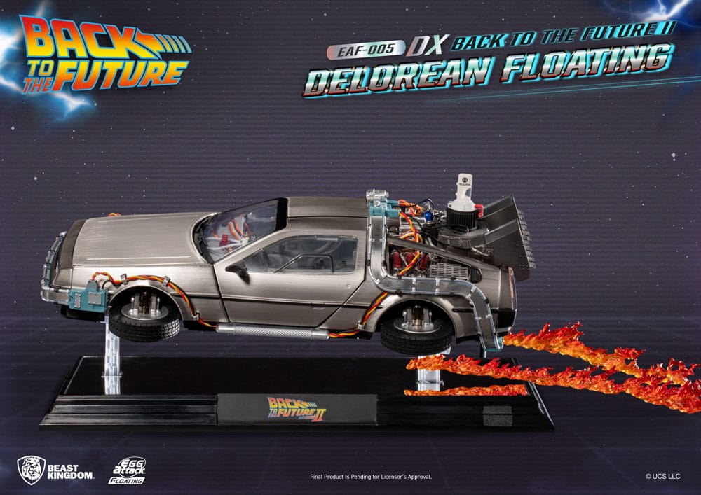 Back to the Future Egg Attack Floating Statue Back to the Future II DeLorean Deluxe Version heo EU Exclusive 20 cm - Severely damaged packaging