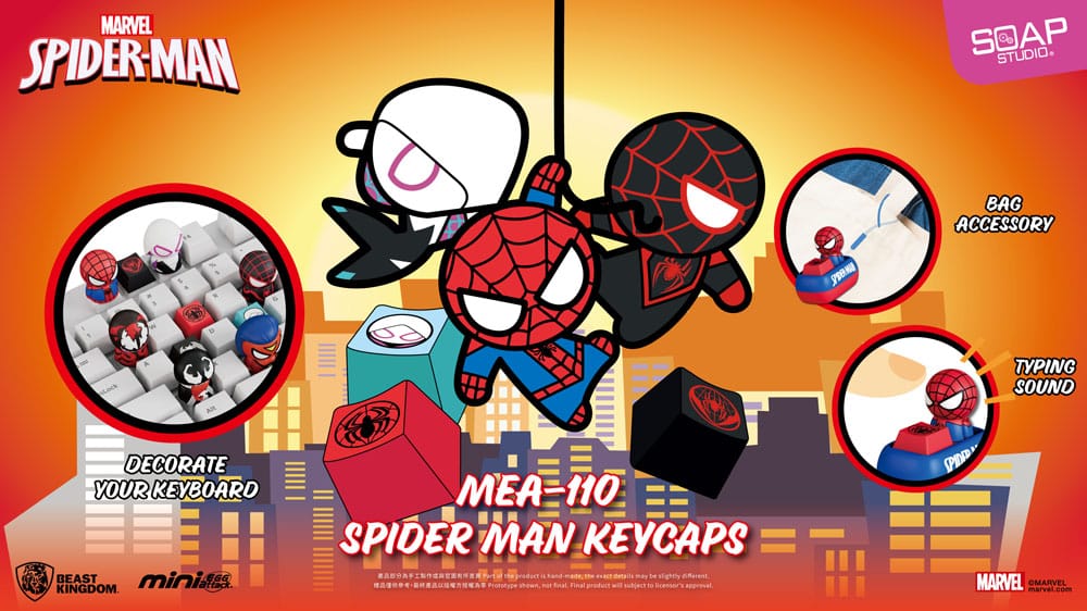 Spider-Man Mini Egg Attack Blind Box Figures keycaps 5 cm Assortment (6)