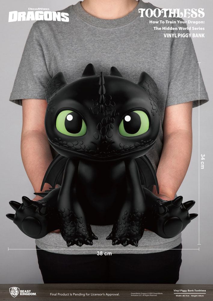 How To Train Your Dragon Piggy Vinyl Bank Toothless 34 cm