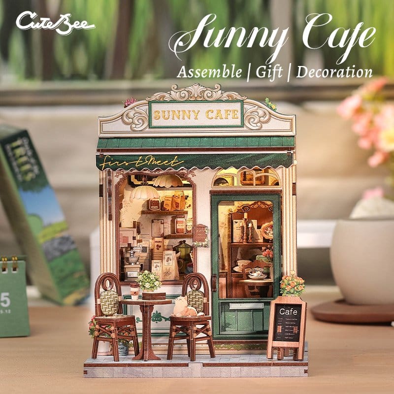 Miniature House Model Kit Sunny Cafe 20 x 16 cm