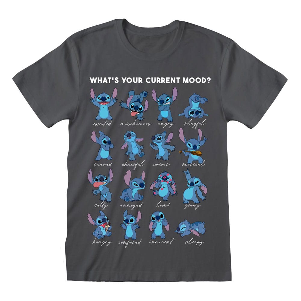 Lilo & Stitch T-Shirt Stitch Emotions Charcoal Size M