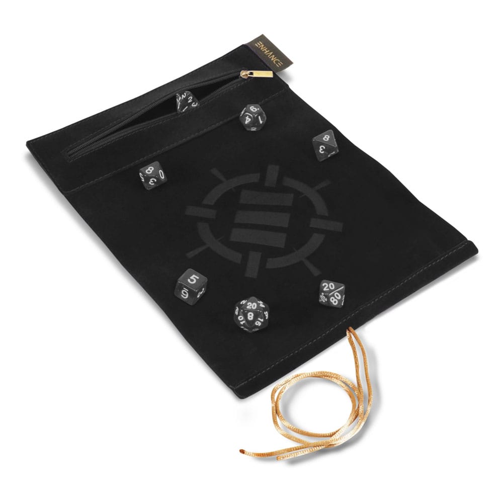 Enhance Tabletop Roll on a Scroll Bag with Dice Black