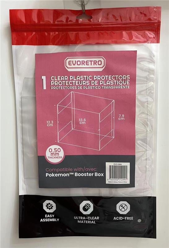 Evoretro PET Display Case Protector for Pokémon Booster Box (1-Pack)