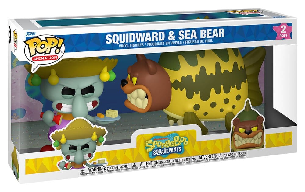 SpongeBob SquarePants POP! Animation Vinyl Figure Squidward & Sea Bear 9 cm