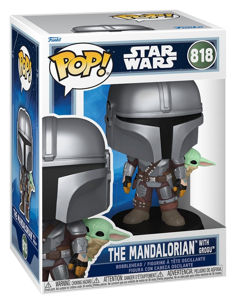 Star Wars: The Mandalorian and Grogu POP! Vinyl Bobblehead Figure The Mandalorian with Grogu 9 cm