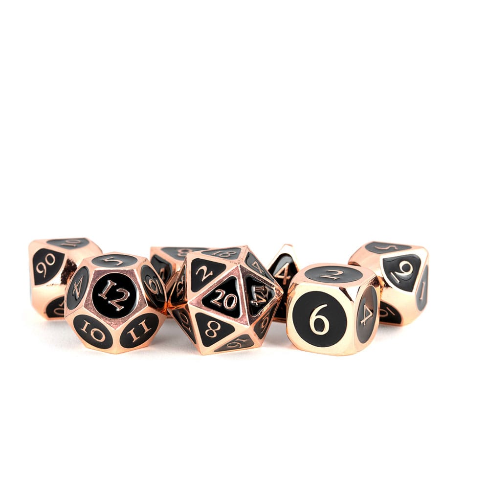 FanRoll  Dice Set Antique Copper with Black Enamel (7)