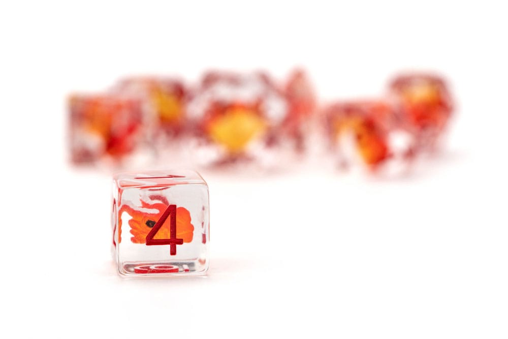 Dragon Storm Inclusion Dice Set Red Dragon (7)