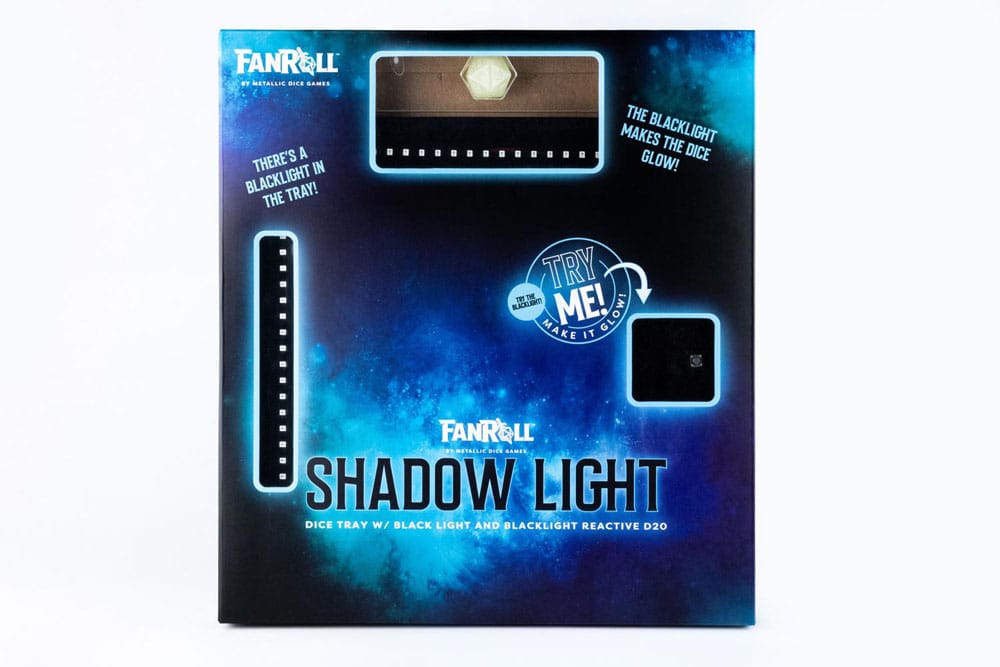 FanRoll Shadowlight Folding Blacklight Dice Tray Black