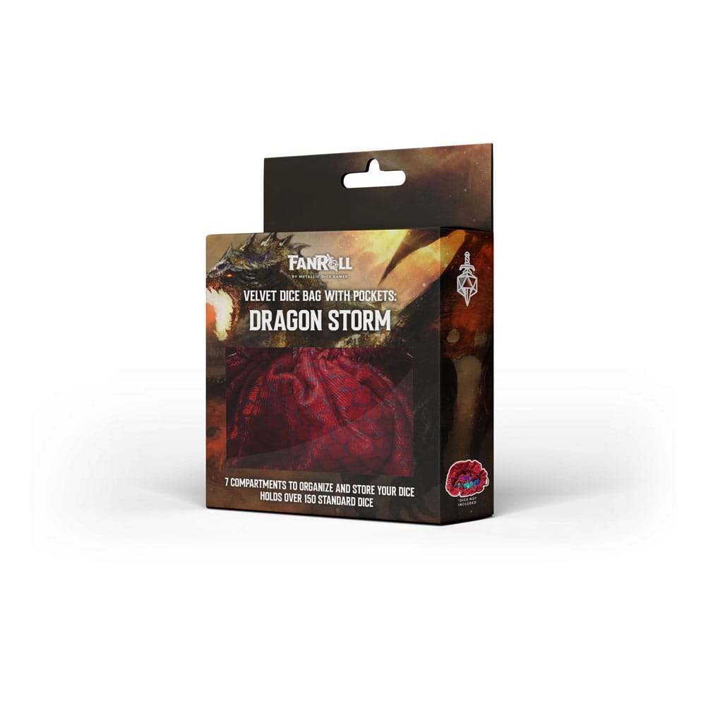 Dragon Storm Dice bag with compartments Red Dragon Scales