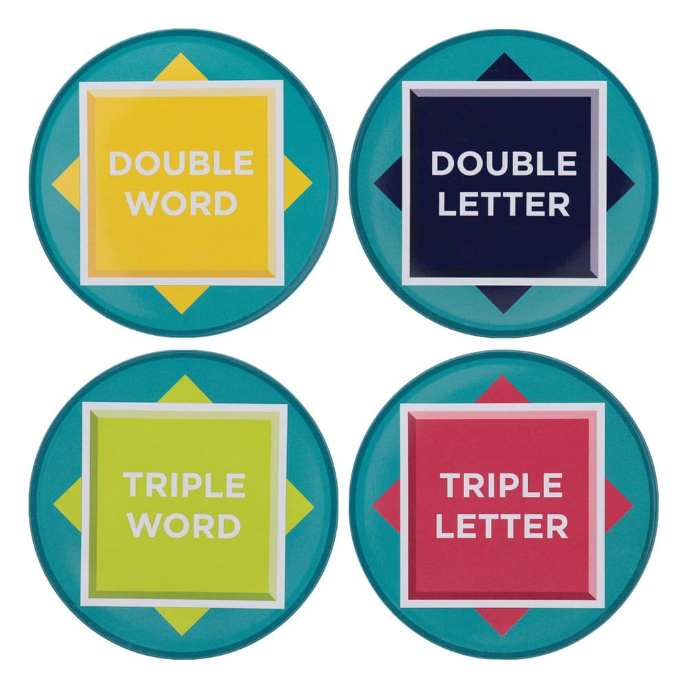 Scrabble Coaster 4-Pack Printed Metal