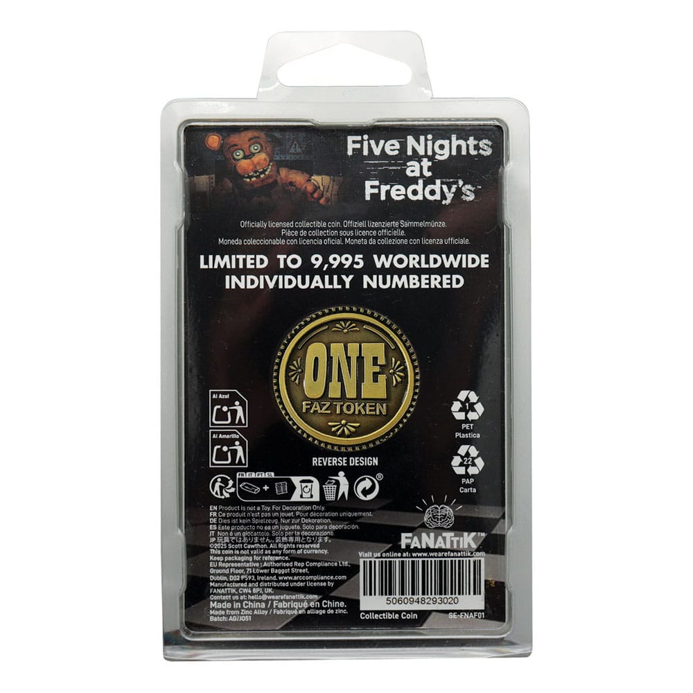 Five Nights at Freddy's Collectible Coin One Faz Token Limited Edition