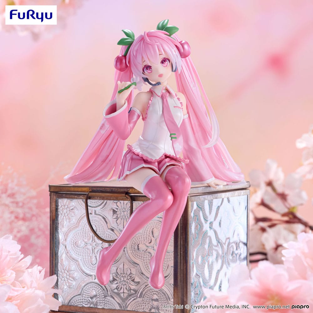 Hatsune Miku Noodle Stopper PVC Statue Sakura Miku 2024 Pearl Color Ver. 15 cm