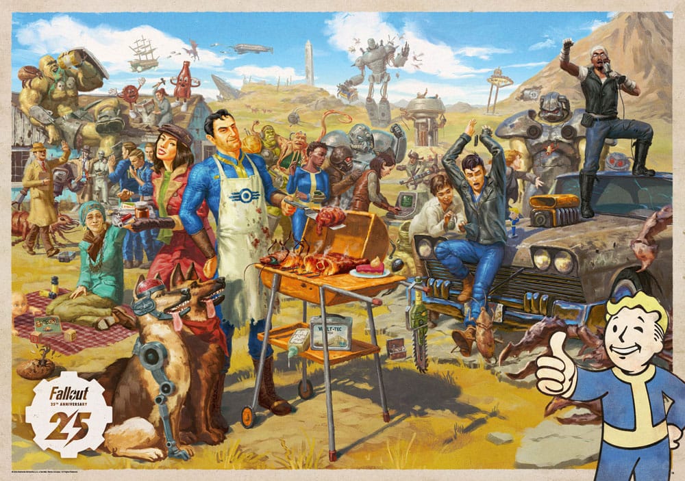 Fallout Gift Set Fallout Vault Loot Collection (Puzzle, Socks, Figurine & Key Ring)