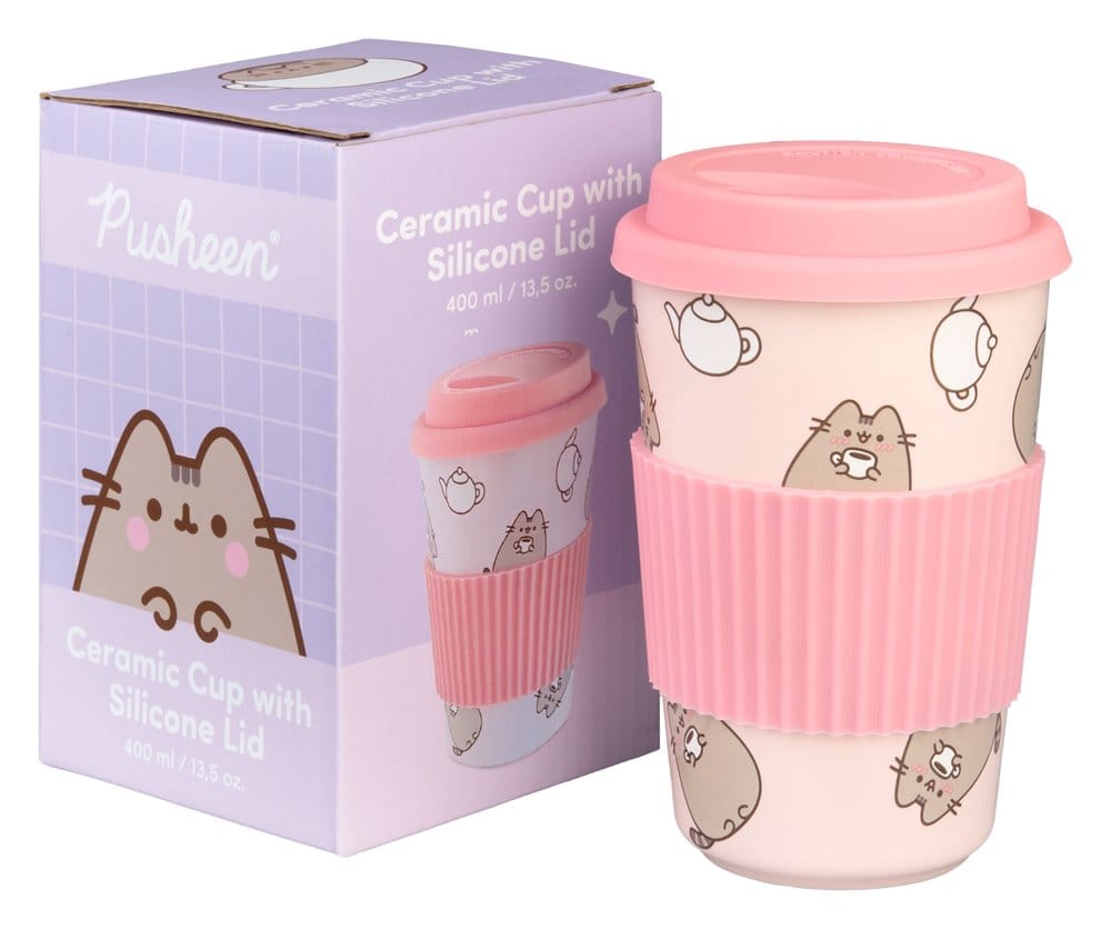 Pusheen Ceramic Mug with Lid 400 ml