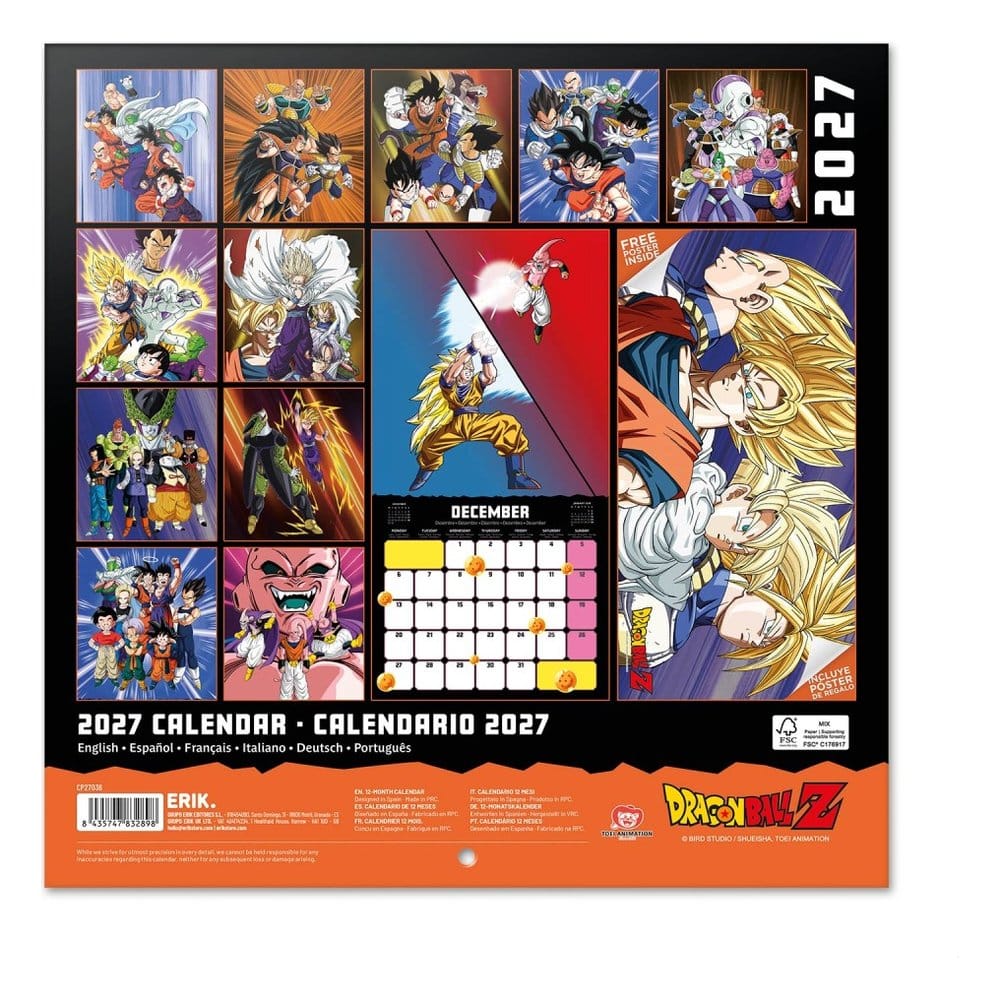 Dragon Ball 2027 Wall Calendar 30 x 30 cm