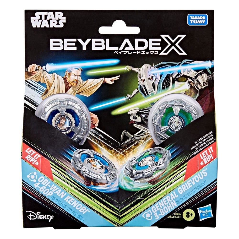 Beyblade X and Star Wars Collab Obi-Wan Kenobi 4-60P vs. General Grievous 3-80HN