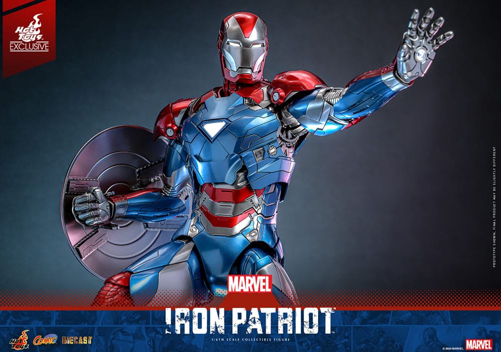 Marvel Comic Diecast Masterpiece Action Figure 1/6 Iron Patriot Hot Toys Exclusive 32 cm