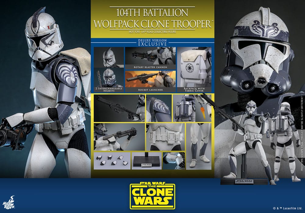 Star Wars The Clone Wars Action Figure 1/6 104th Battalion Wolfpack Clone Trooper Deluxe Version 30 cm