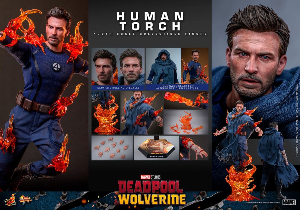 Deadpool & Wolverine Movie Masterpiece Action Figure 1/6 Human Torch 31 cm