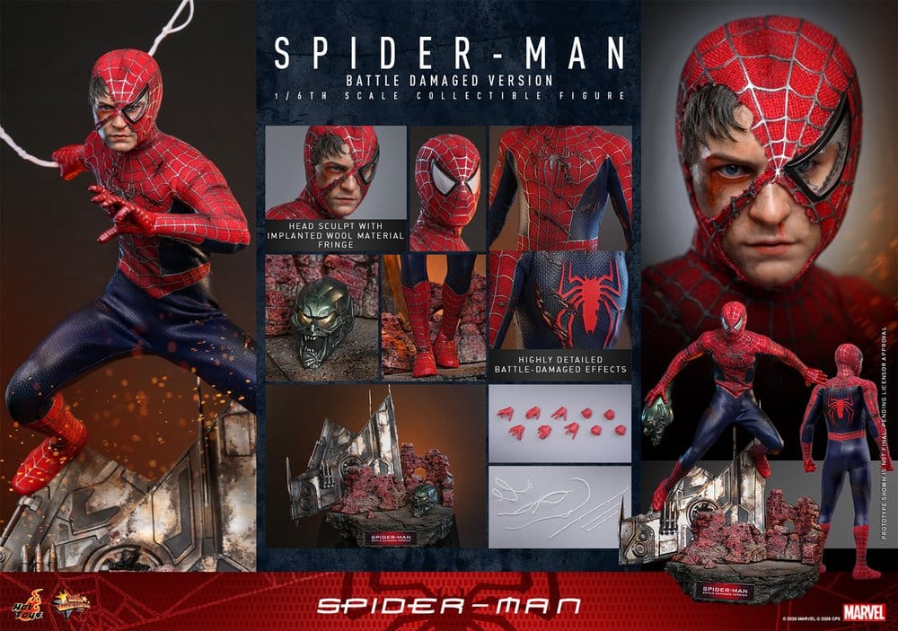 Spider-Man Movie Masterpiece Action Figure 1/6 Spider-Man (Battle Damaged Version) 30 cm