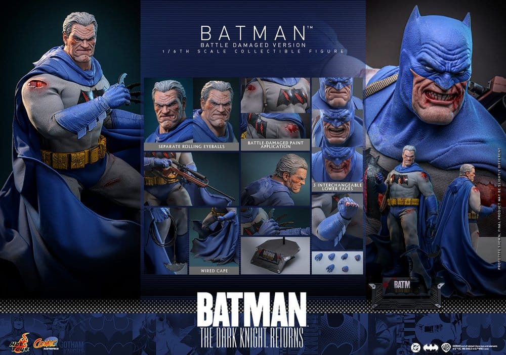 Batman: The Dark Knight Returns Comic Masterpiece Action Figure 1/6 Batman (Battle Damaged Version) 32 cm
