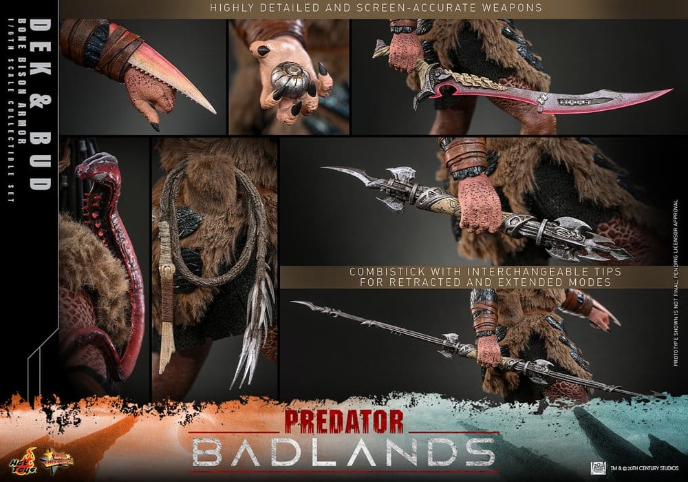 Predator: Badlands Movie Masterpiece Action Figures 2-Pack 1/6 Dek (Bone Bison Armor) and Bud 31 cm