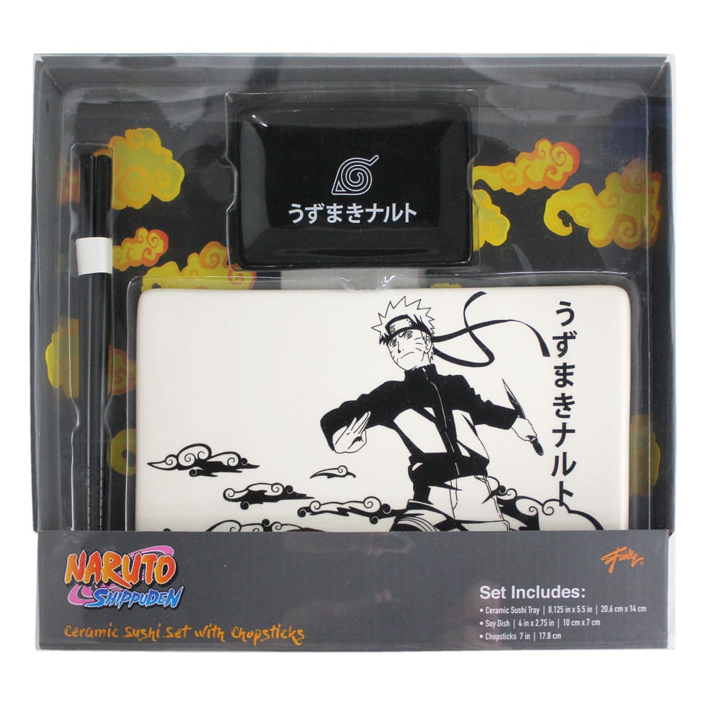 Naruto Shippuden Ceramic Sushi Set with Chopsticks Naruto