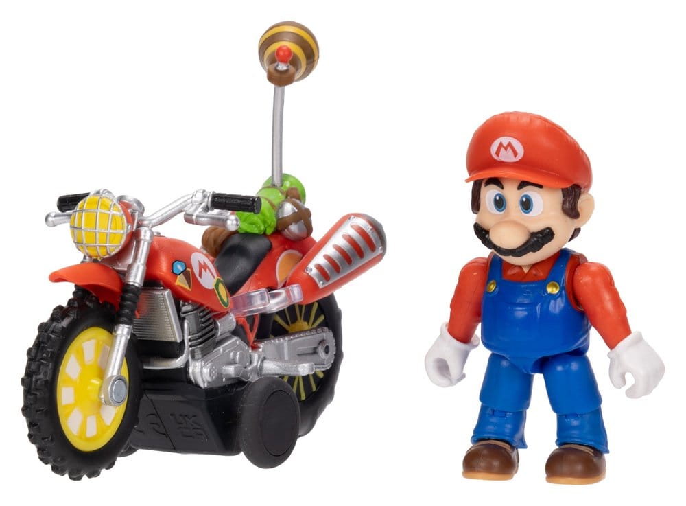 The Super Mario Galaxy Movie Action Figure with Pull Back Motorcycle Mario 6 cm