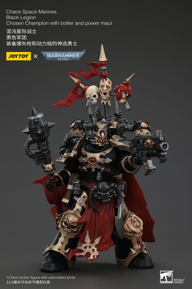 Warhammer 40k Actionfigur Chaos Space Marines Black Legion Chosen Champion with bolter and power maul 20 cm