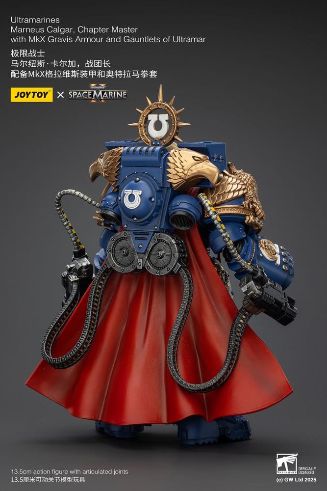 Warhammer 40k Action Figure Ultramarines Marneus Calgar Chapter Master with MKX Gravis Armour and Gauntlets of Ultramar 20 cm