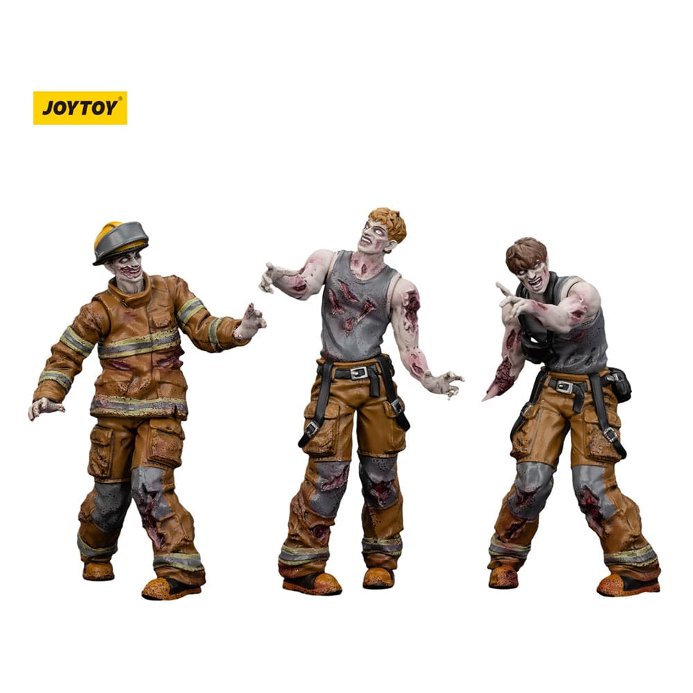 Zombie Dark Source Action Figures 3-Pack Firefighters 8 cm
