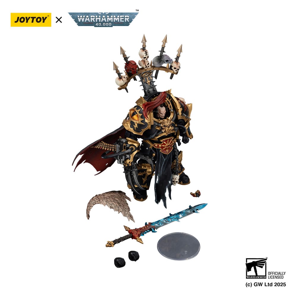 Warhammer 40,000 Action Figure  Black Legion Abaddon the Despoiler with Drach'nyen and the Talo 16 cm